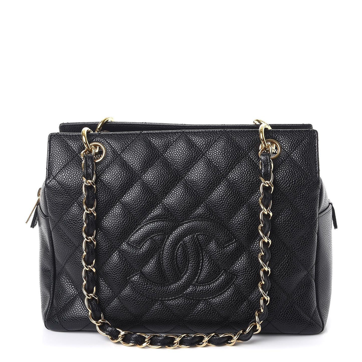 Caviar Quilted Petit Timeless Tote PTT Black