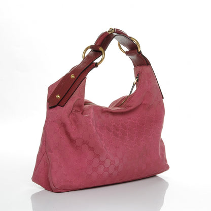 Gucci Monogram Medium Horsebit Chain Hobo Fuchsia 3 of 7
