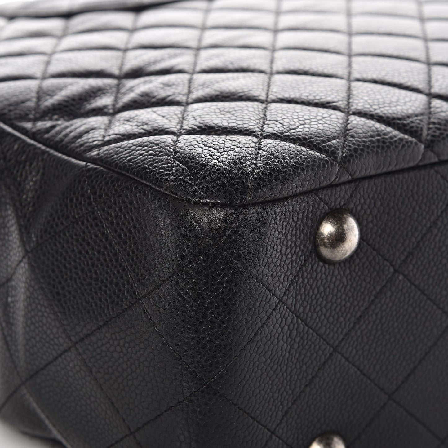 Caviar Quilted Flap Tote Black