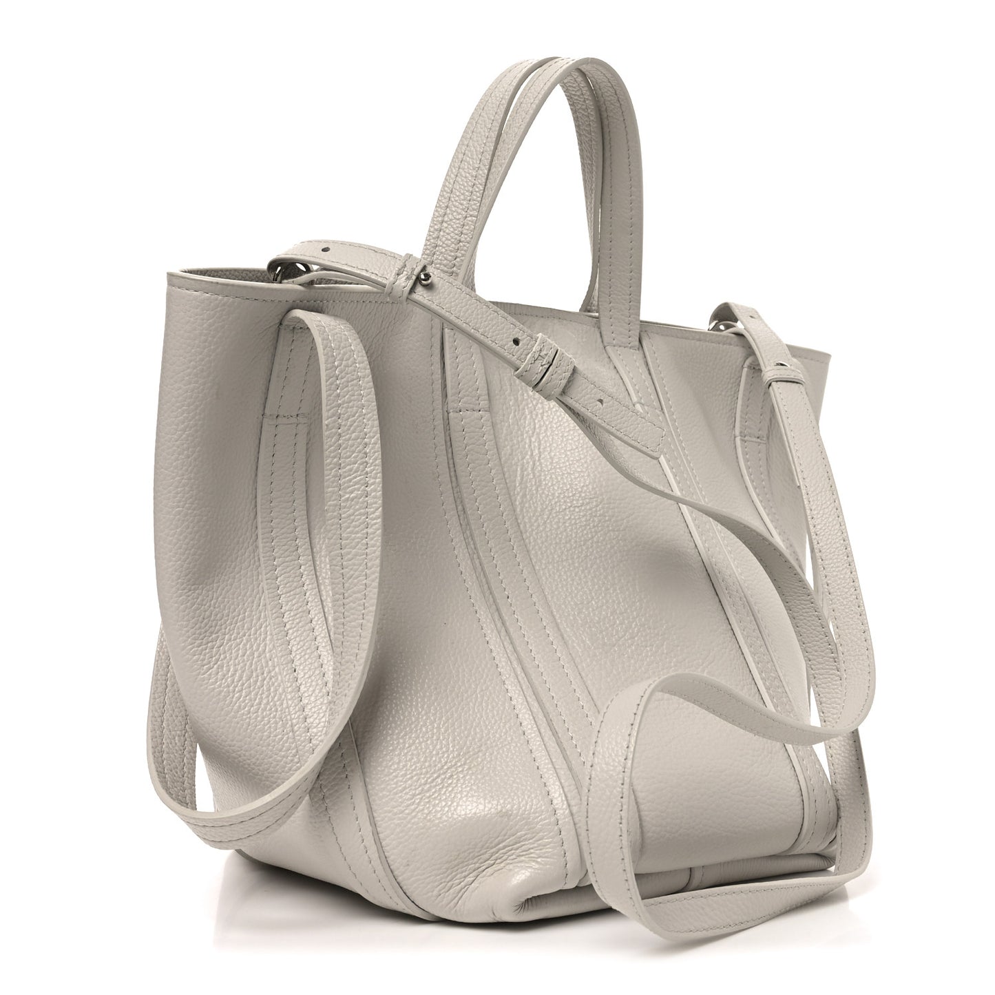 Grained Calfskin XS Everyday North South Shoulder Tote Bag White