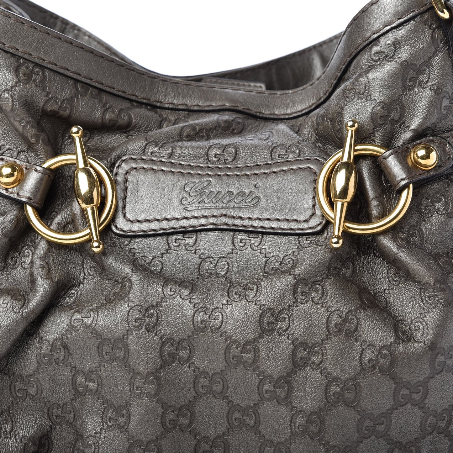 Guccissima Medium Jockey Tote Grey