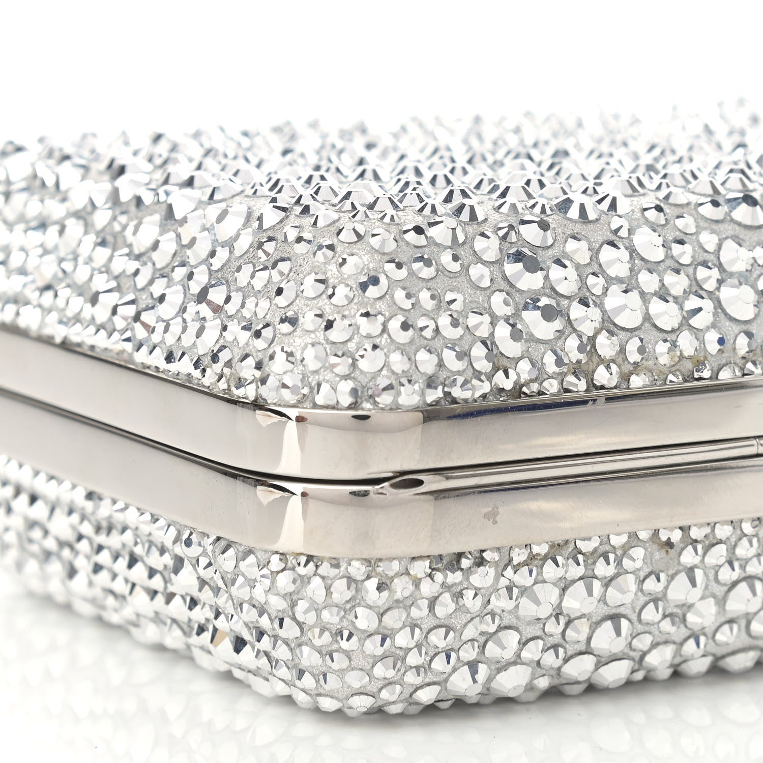 Christian Louboutin Crystal Strass Fiocco Box Clutch Silver 7 of 11