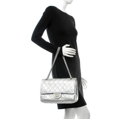Chanel Metallic Lambskin Quilted 2.55 Reissue 227 Flap Silver 3 of 12