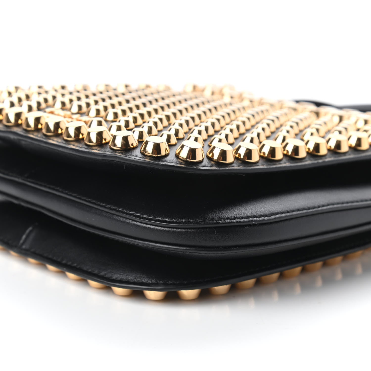 Prada City Calfskin Lucer Studded Small Margit Bag Black Roccia 7 of 9