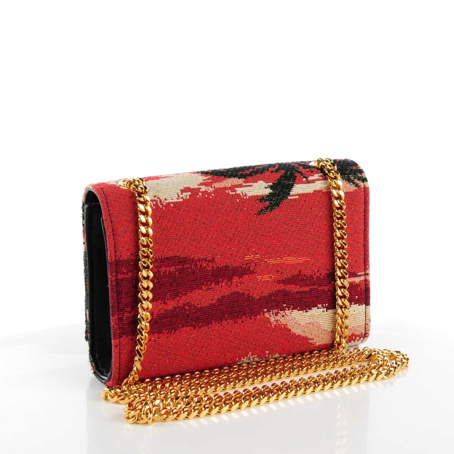 Saint Laurent Jacquard Palm Tree Small Classic Monogram Satchel Multi 2 of 7