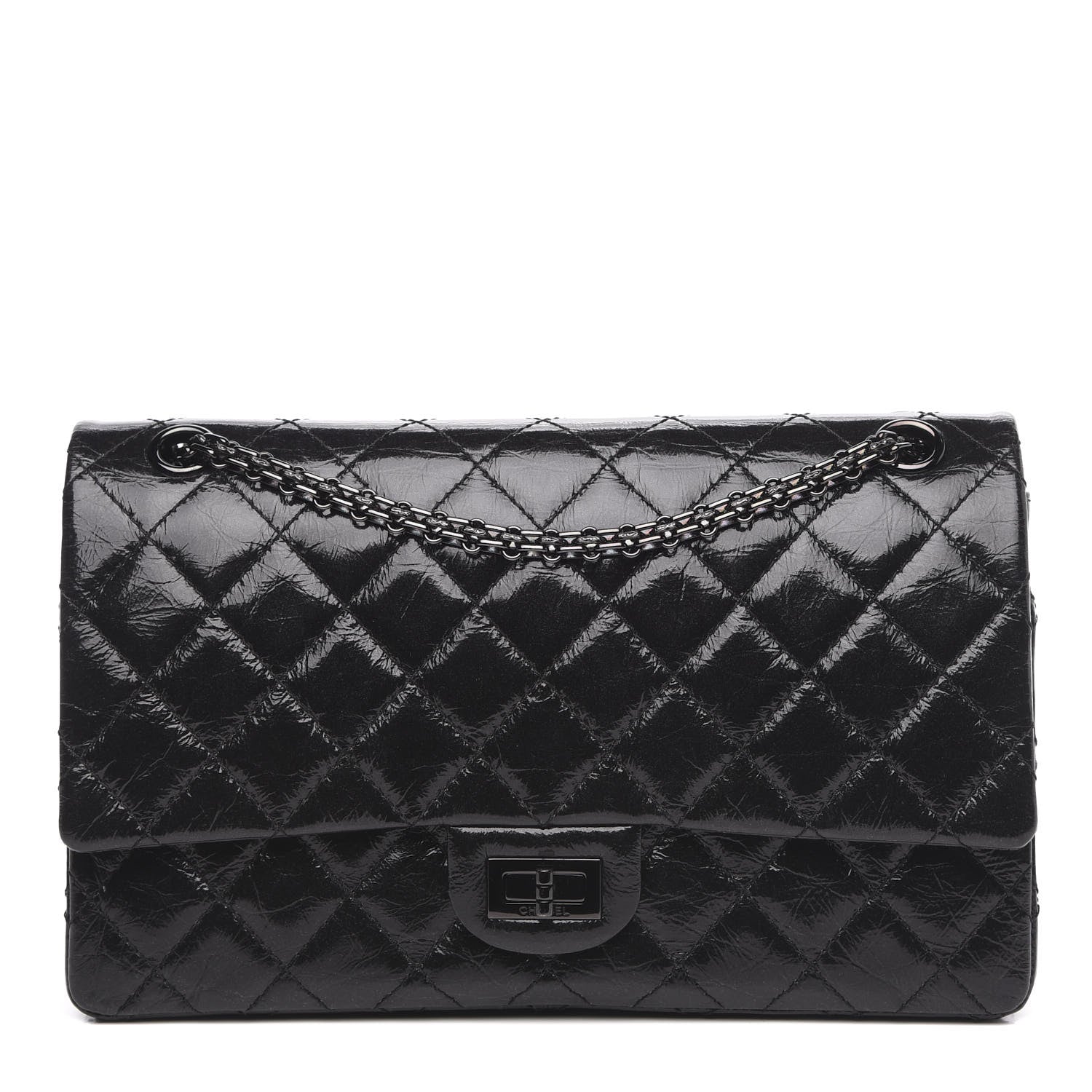 Chanel Glazed Calfskin Quilted 2.55 Reissue 226 Flap So Black 1 of 12