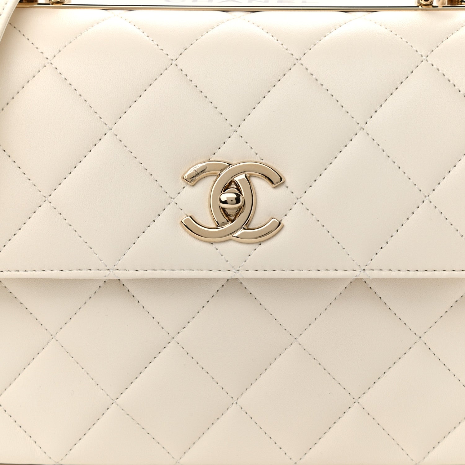 Chanel Lambskin Quilted Small Trendy CC Dual Handle Flap Bag White 8 of 11