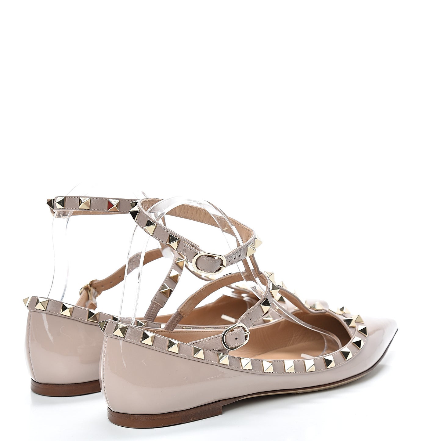 Patent Rockstud Cage Ballerina Flats 39 Poudre