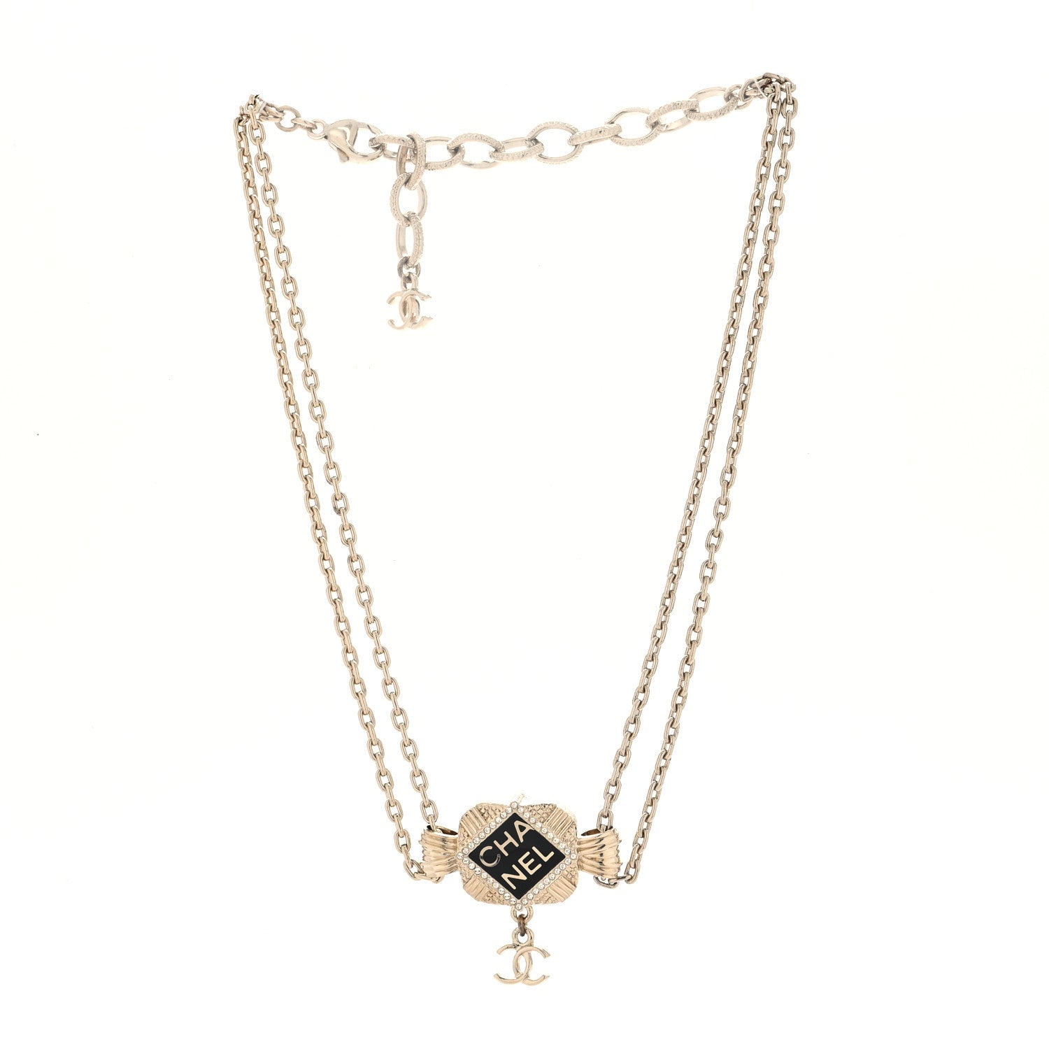 Chanel Crystal CC Square Choker Gold 2 of 3