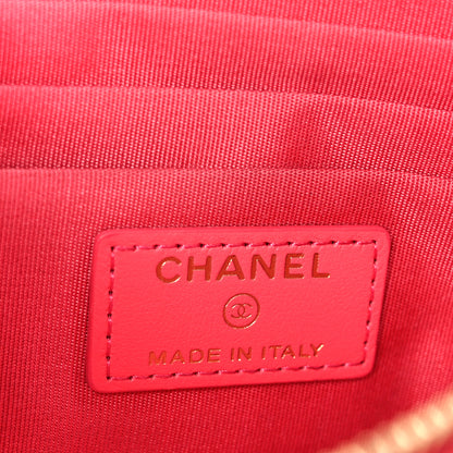 Chanel Caviar Quilted French New Wave Flat Wallet Pouch Pink 6 of 8