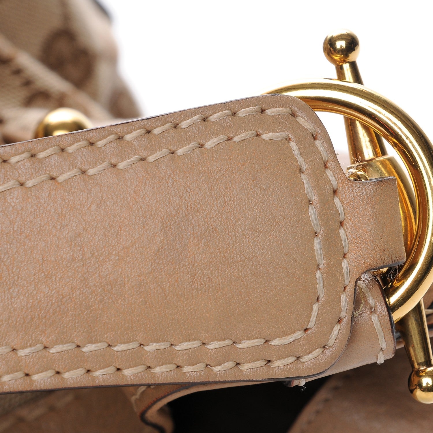 Gucci Monogram Large Jockey Hobo Beige 8 of 9