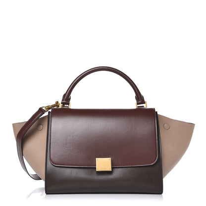 Celine Sleek Calfskin Tri-color Small Trapeze Wine 1 of 9
