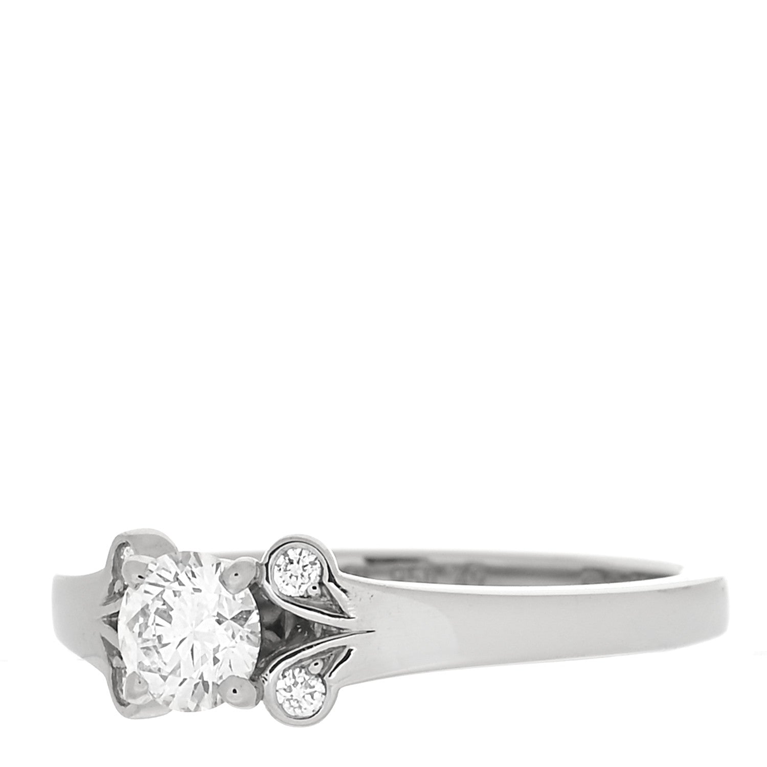 Cartier Platinum Diamond .33ct Ballerine Solitaire Engagement Ring 49 4.75 4 of 5