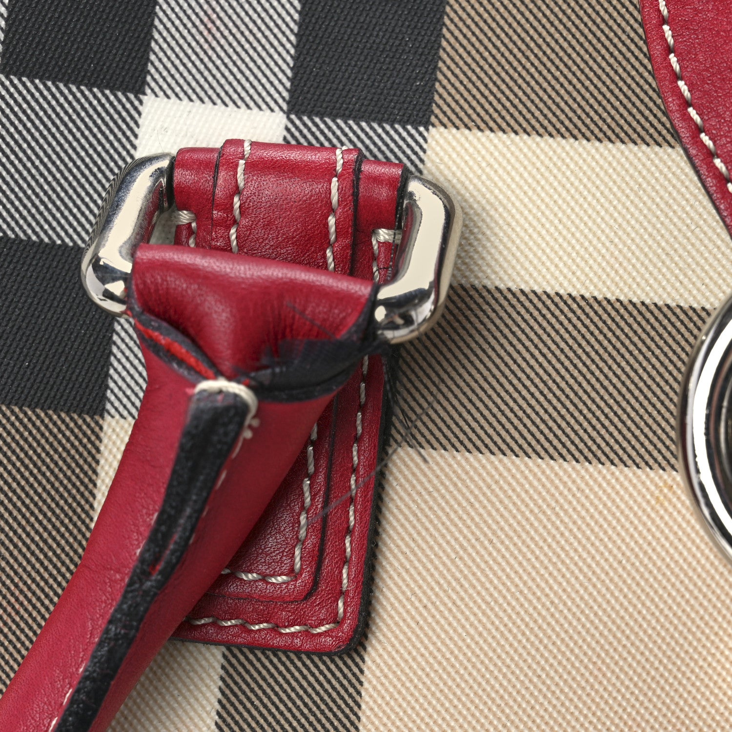 Burberry House Check Buckle Tote Red 12 of 13