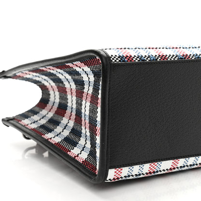 Gucci Canvas Plaid ICCUG Embroidered Small Tote Bag Black White Red Blue Smile Yellow 9 of 10