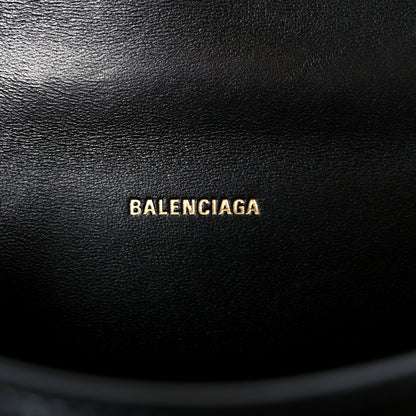 Balenciaga Shiny Box Calfskin Hourglass Top Handle Bag XS Black 6 of 11