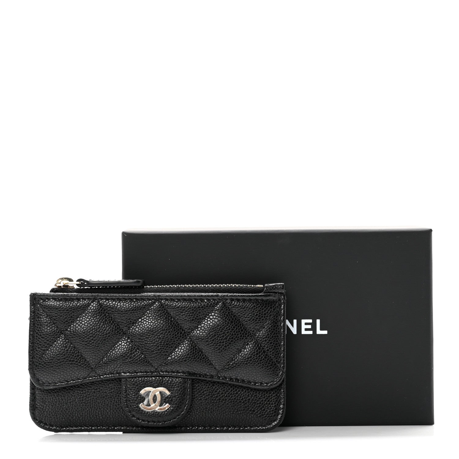 Chanel Caviar Quilted Flap Zip Card Holder Black 7 of 7