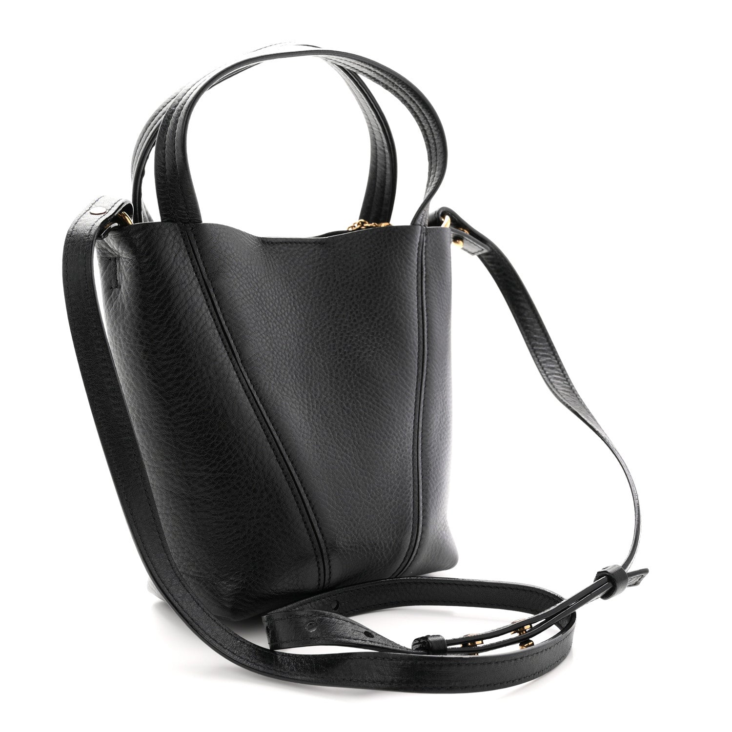 Chloe Grained Calfskin Small Spin Tote Black 3 of 10