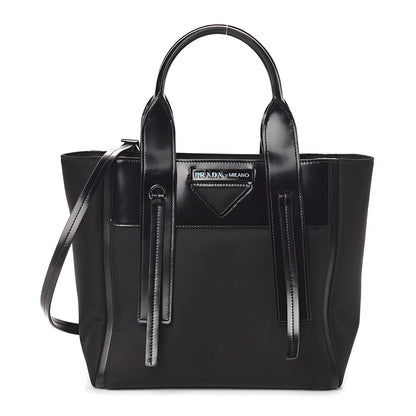 Prada Tessuto Nylon Spazzolato Small Ouverture Top Handle Bag Black 1 of 8