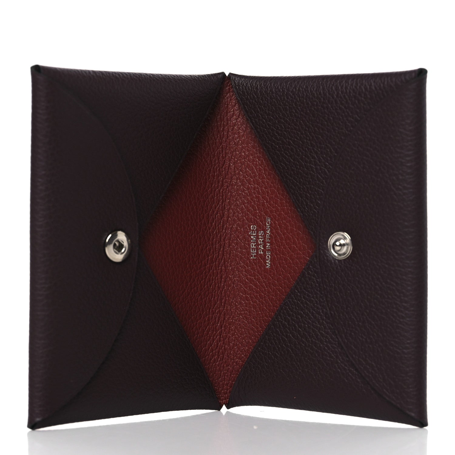 Hermes Evercolor Verso Calvi Card Case Rouge Sellier Rouge H 5 of 8