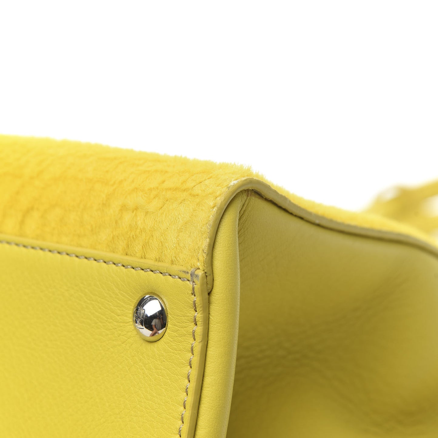 Vitello Calf Hair Crocodile Embossed Large 3Jours Tote Sunflower Cedro