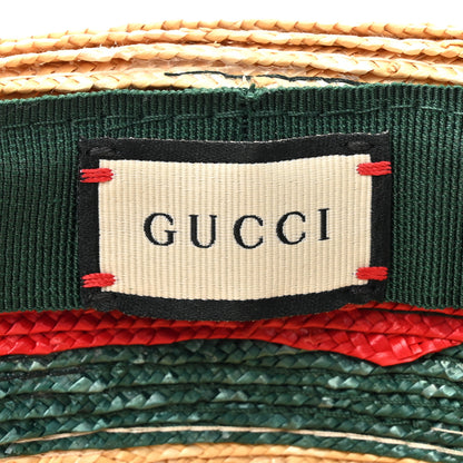 Gucci Abaca Straw Web Fedora Hat XL 8 of 10