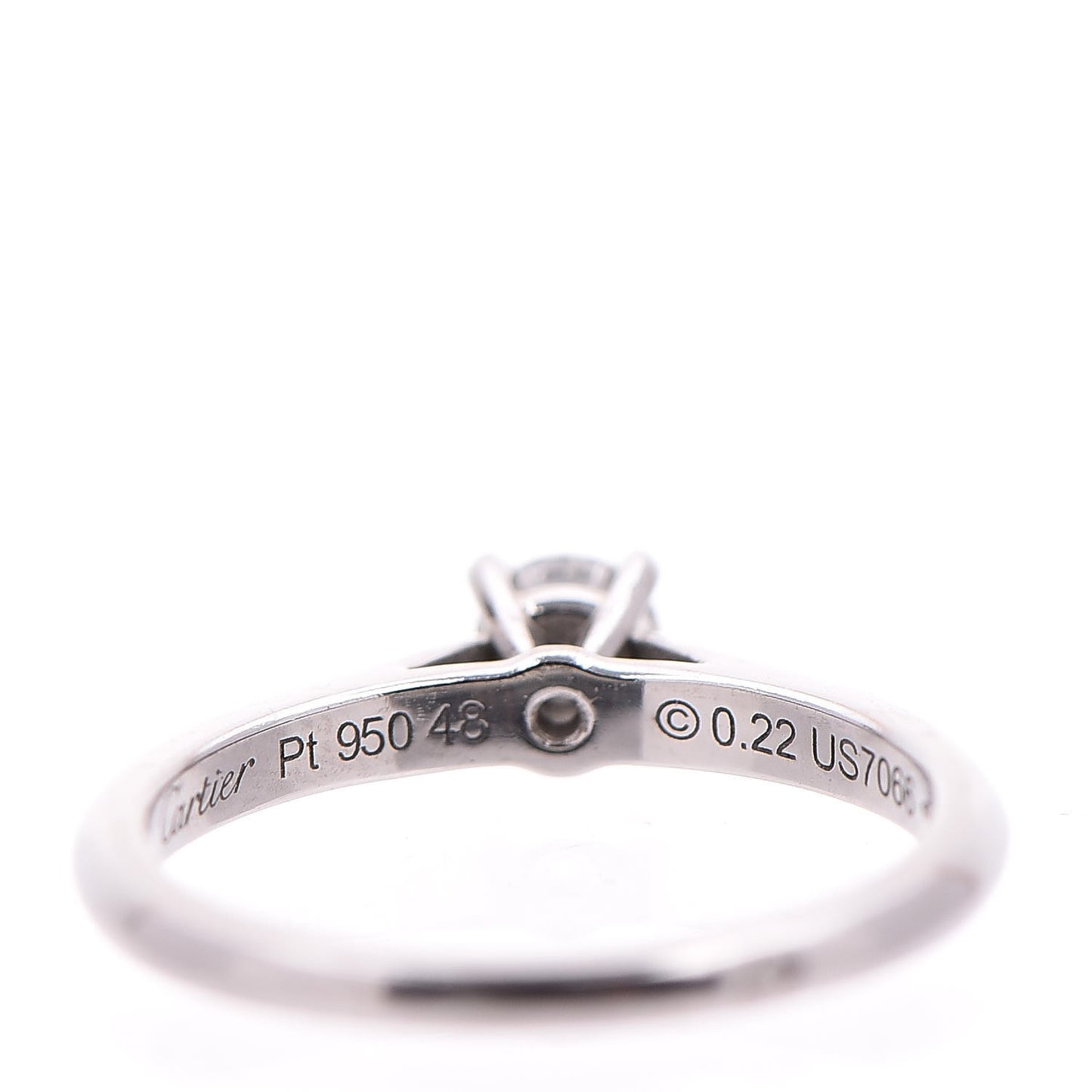 Platinum .22ct Diamond Solitaire Engagement Ring 48 4.5