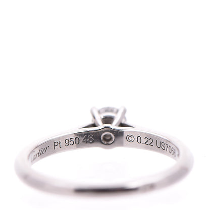 Cartier Platinum .22ct Diamond Solitaire Engagement Ring 48 4.5 5 of 10