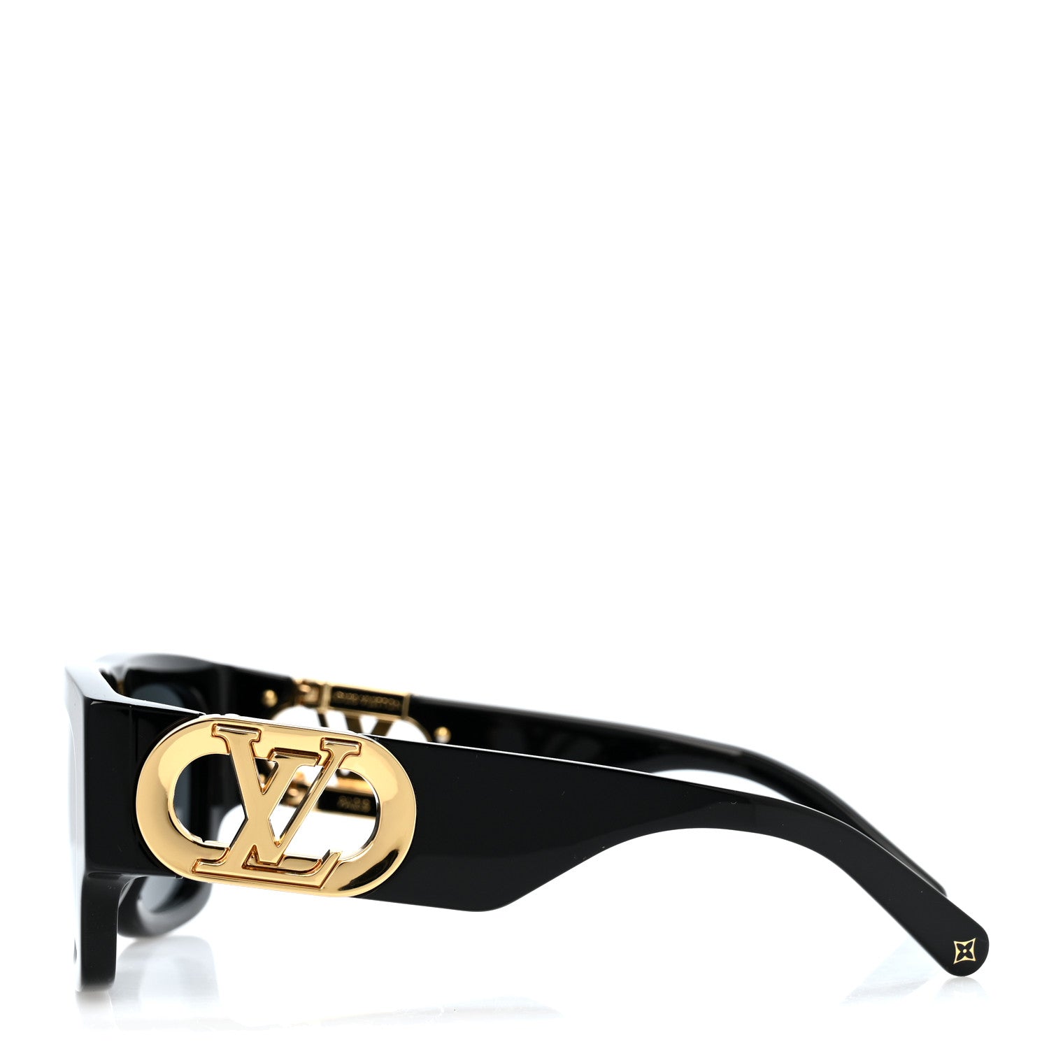 Louis Vuitton Acetate LV Link Square Sunglasses Z1478E Black 3 of 9