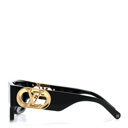 Louis Vuitton Acetate LV Link Square Sunglasses Z1478E Black 3 of 9
