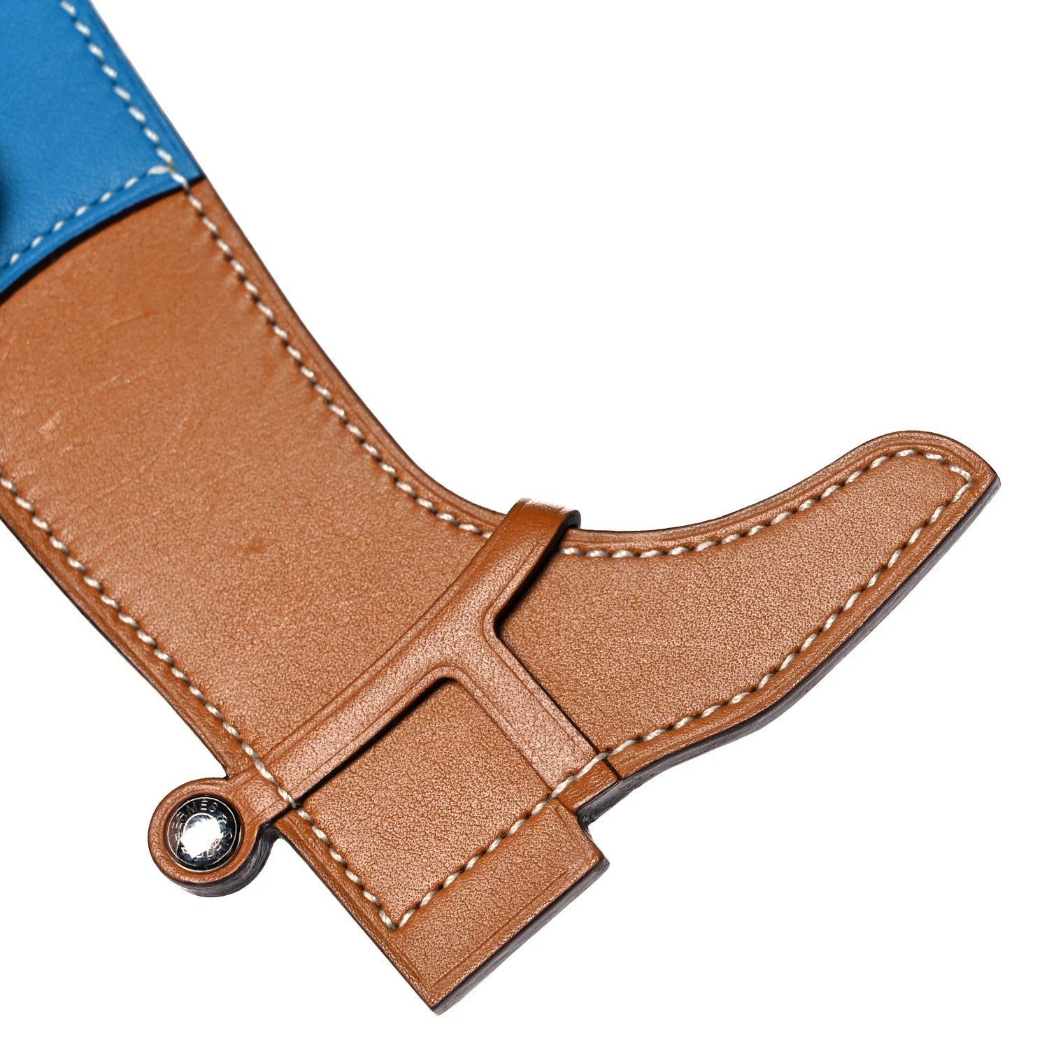 Hermes Butler Swift Paddock Botte Boot Bag Charm Natural Bleu Zanzibar 5 of 6