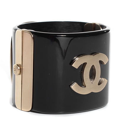 Chanel Resin Matryoshka Doll Cuff Gold Black 3 of 5