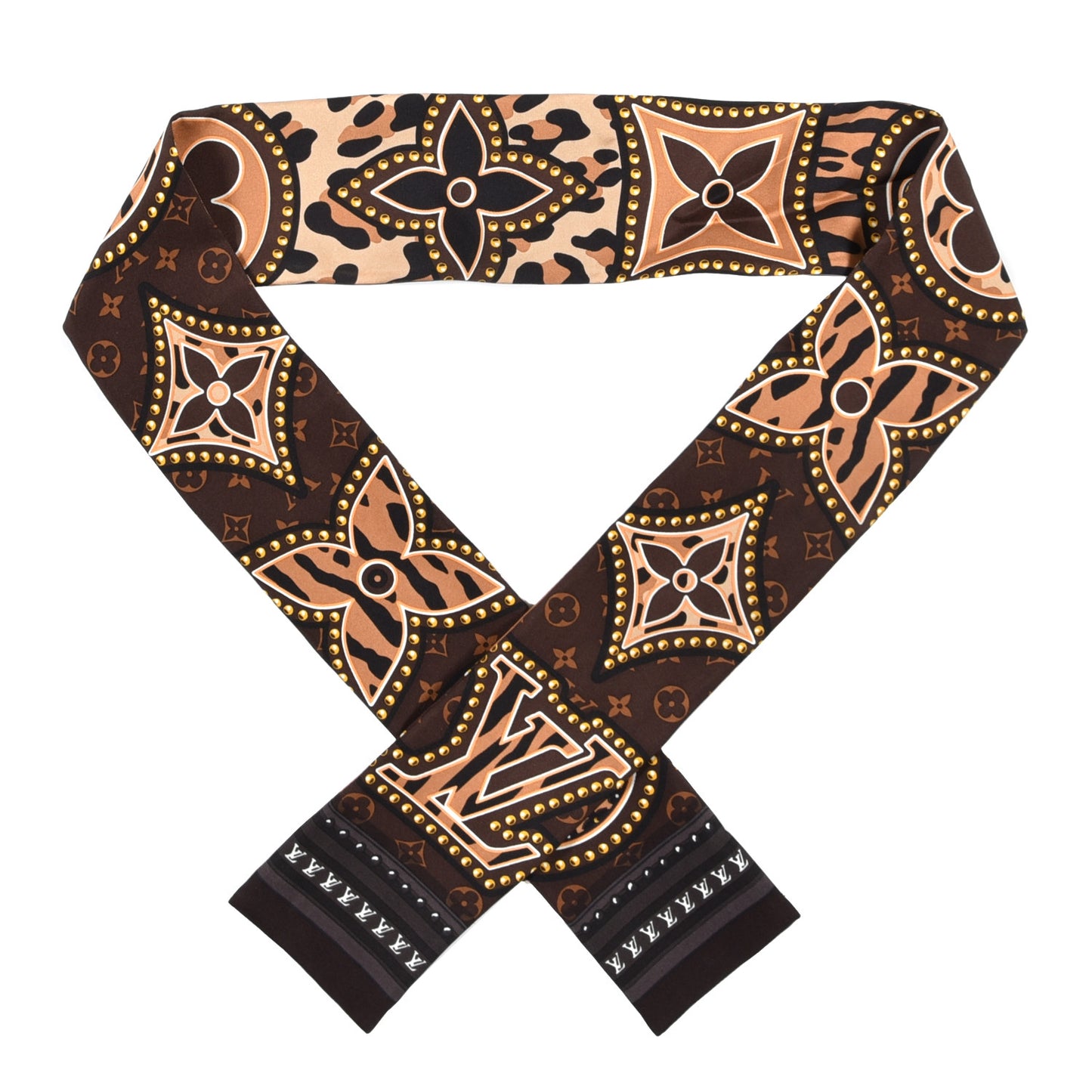 Silk Monogram LV World Bandeau Brown