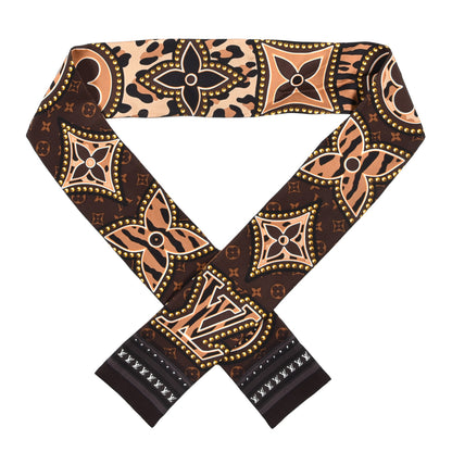 Louis Vuitton Silk Monogram LV World Bandeau Brown 1 of 4