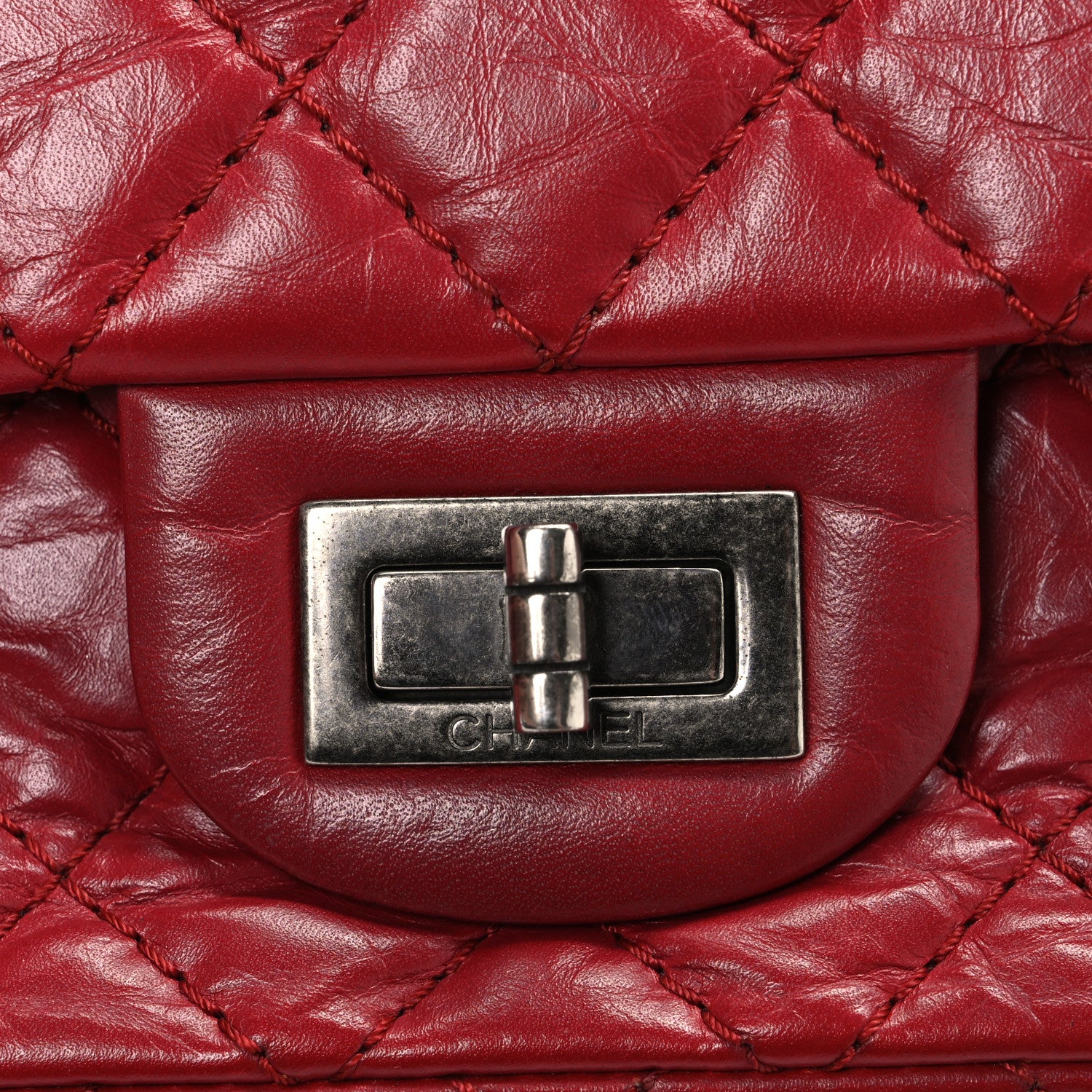 Chanel Aged Calfskin Quilted 2.55 Reissue 225 Flap Red 11 of 11