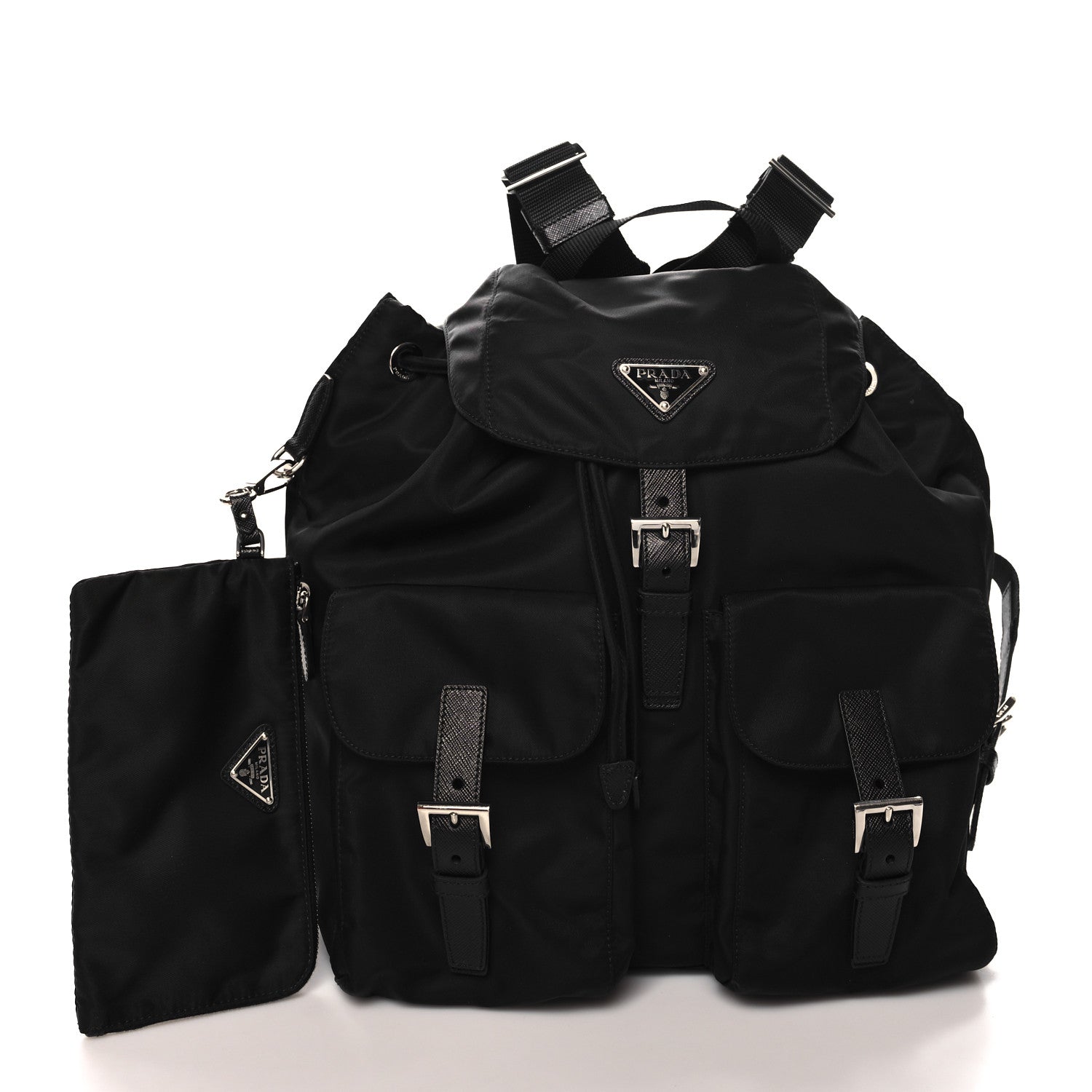 Prada Nylon Vela Medium Backpack Black 3 of 11