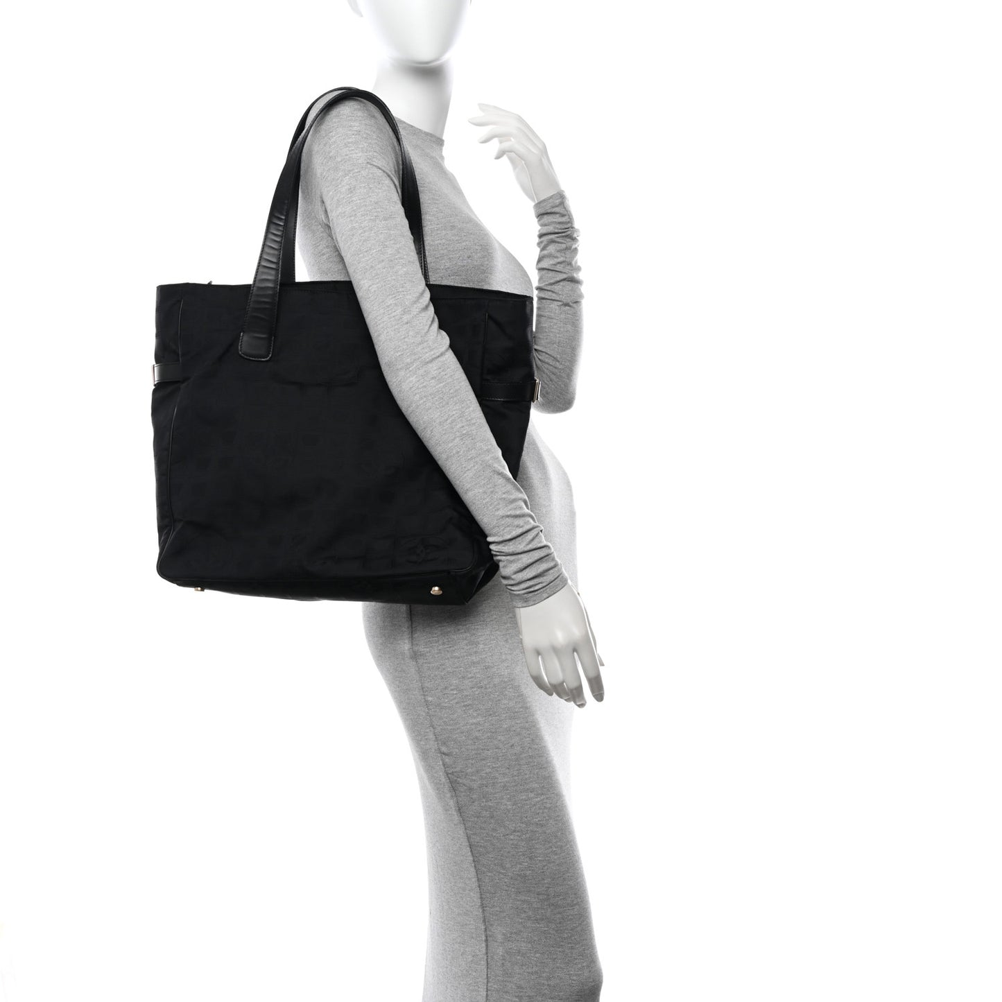 Nylon Medium Travel Tote Black