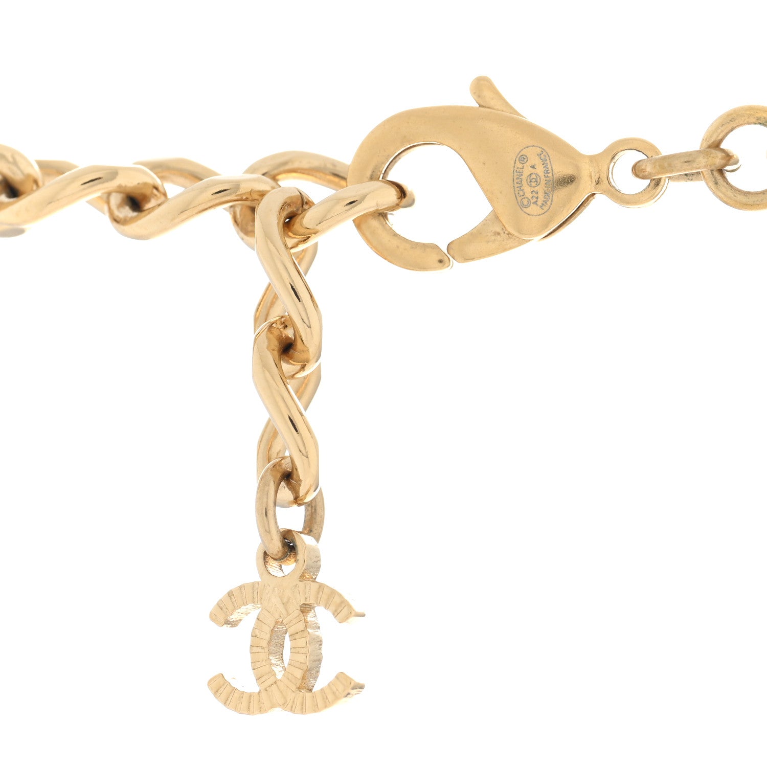 Chanel Metal Chain Link CC Multi Strand Choker Necklace Gold 4 of 4