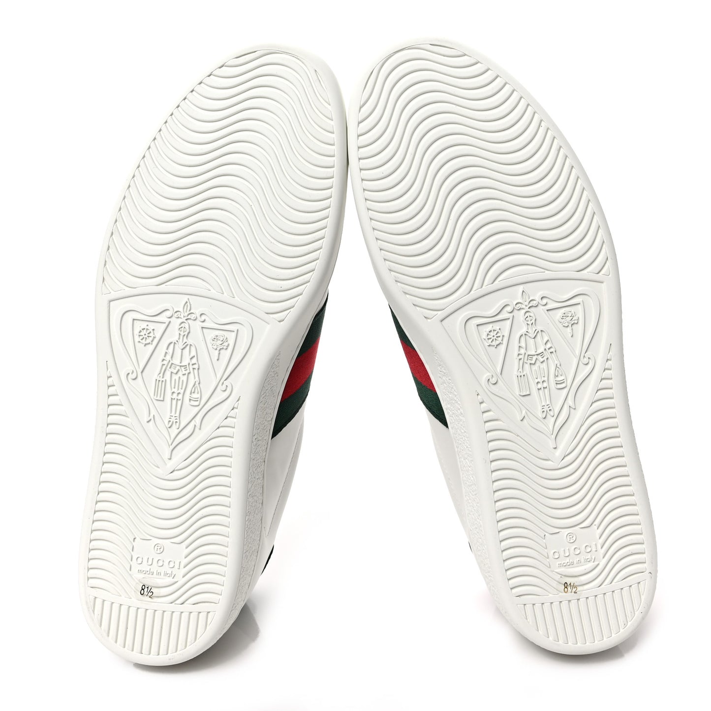Calfskin Web Mens Gucci Band Ace Sneakers 8.5 White