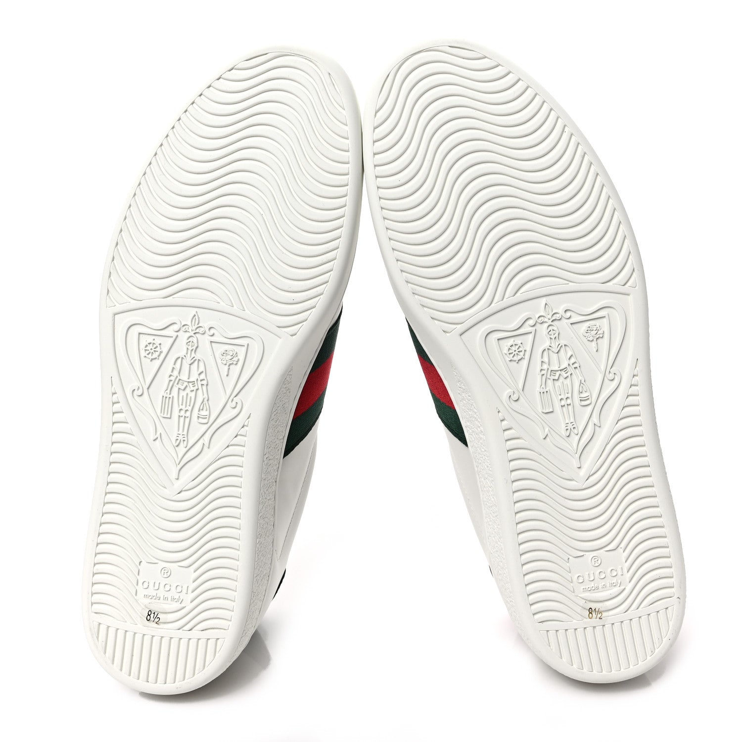 Gucci Calfskin Web Mens Gucci Band Ace Sneakers 8.5 White 6 of 10