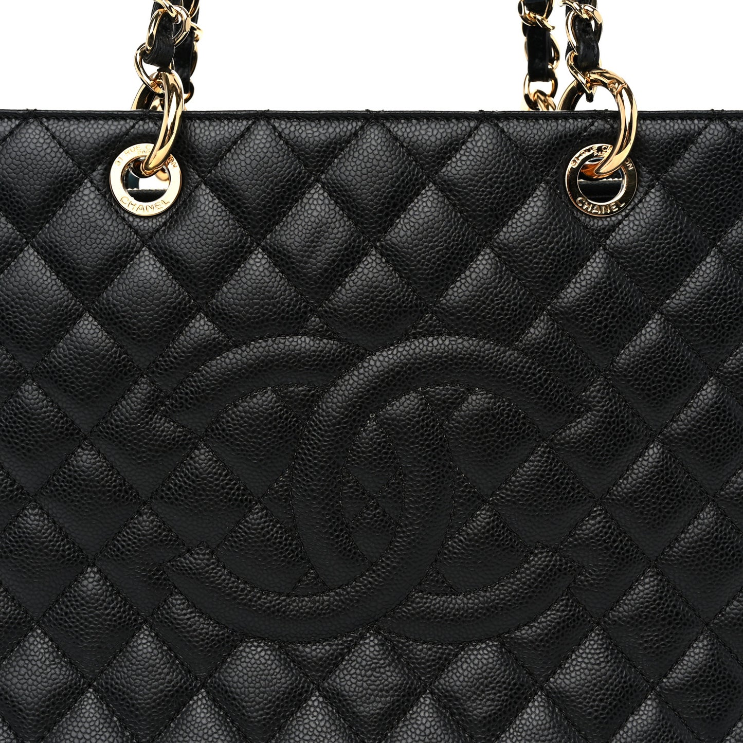 Caviar Quilted Grand Shopping Tote GST Black