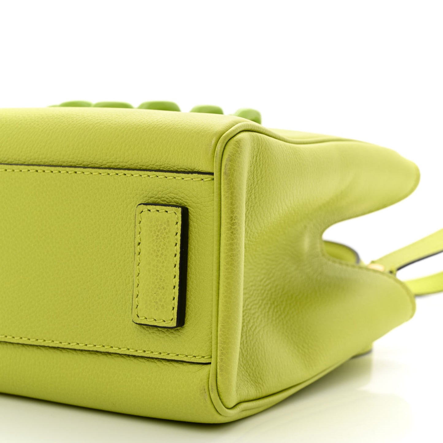 Grained Calfskin Small La Medusa Chain Tote Citron