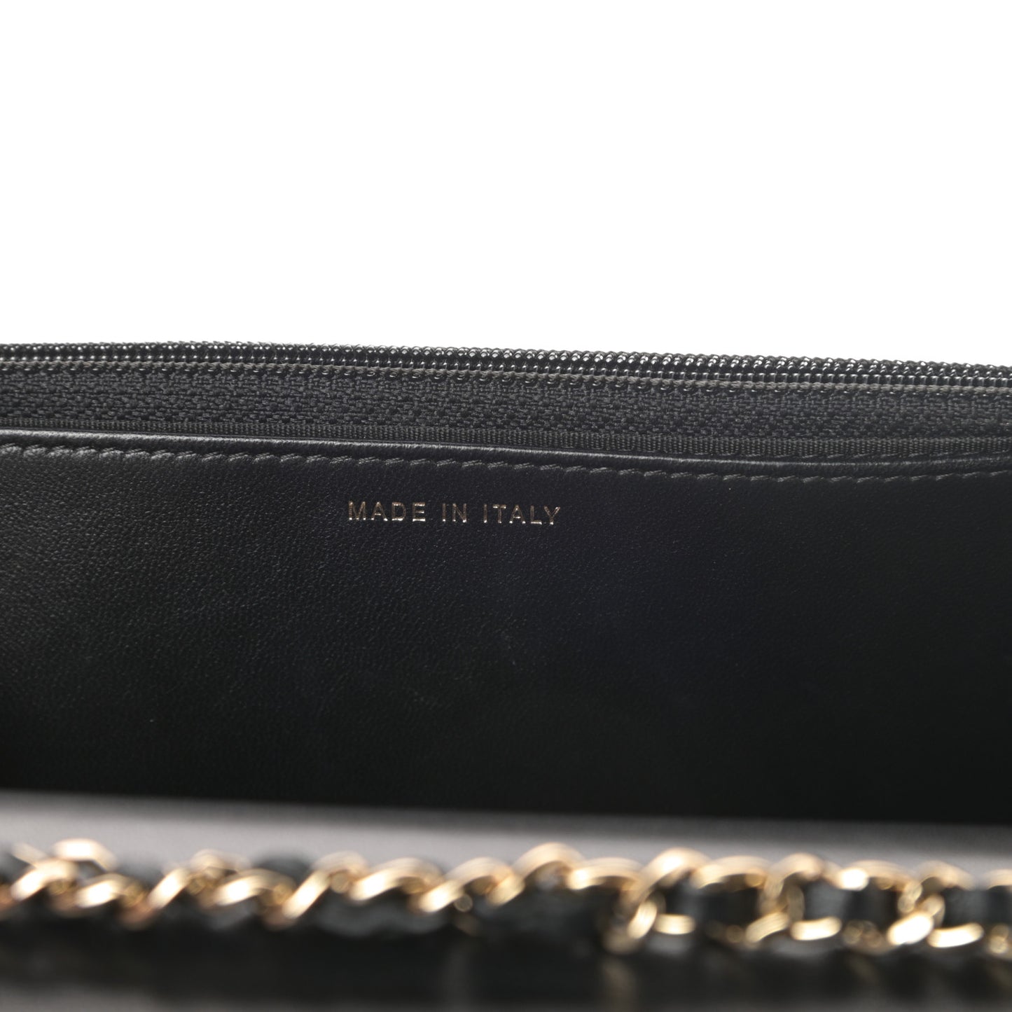 Lambskin Quilted Trendy CC Wallet On Chain WOC Black