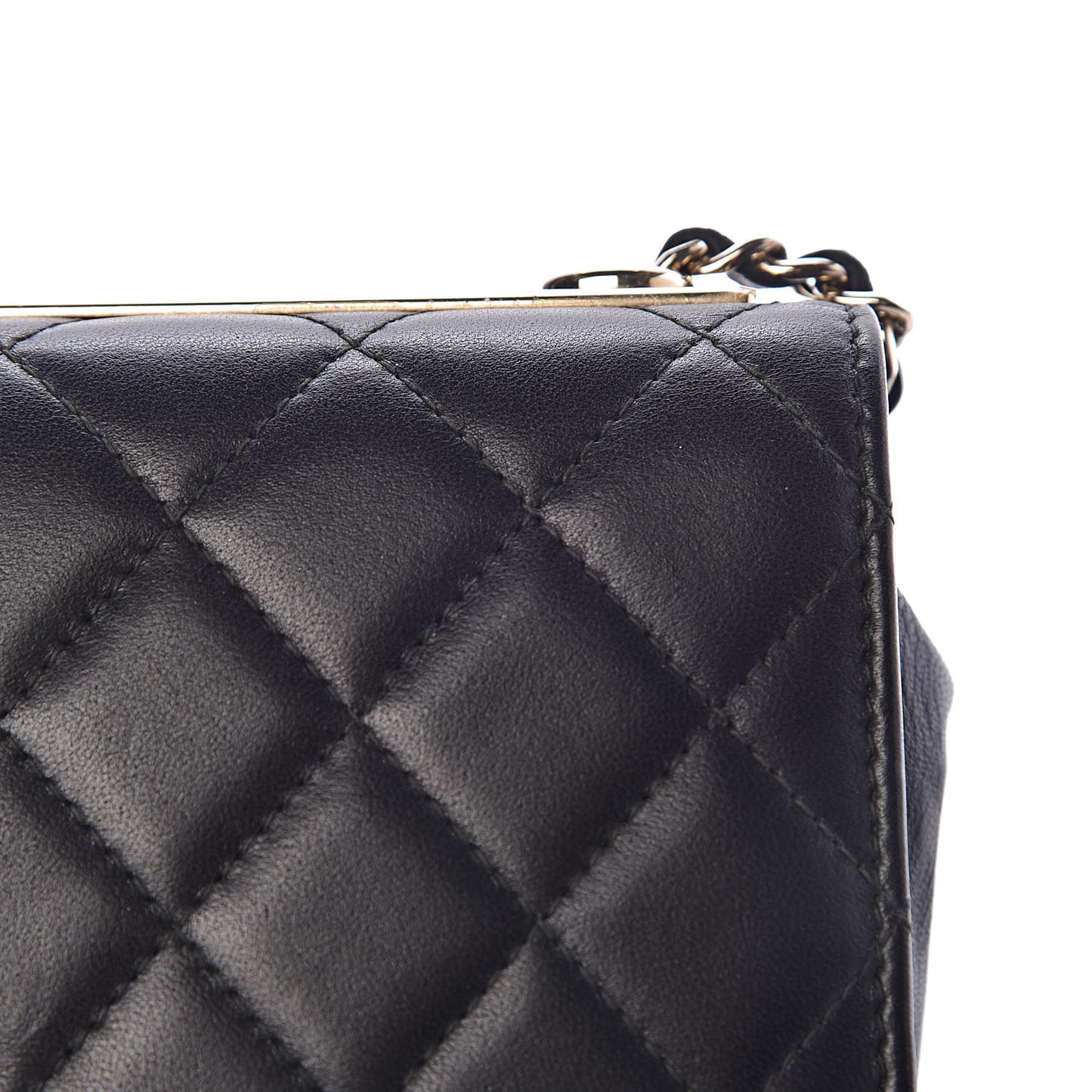 Lambskin Quilted Trendy CC Wallet On Chain WOC Black