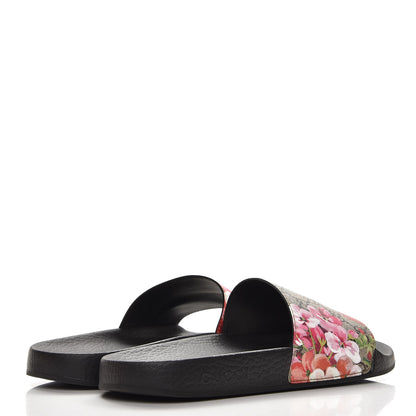 Gucci GG Supreme Monogram Blooms Slide Sandals 41 Beige Multicolor 4 of 9