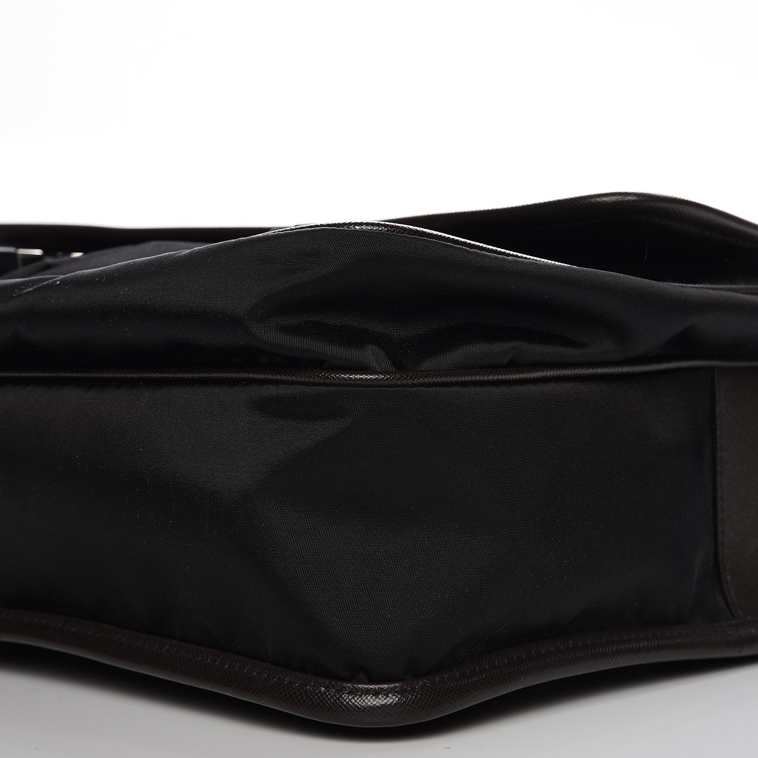 Prada Tessuto Nylon Saffiano Logo Messenger Bag Black 12 of 12