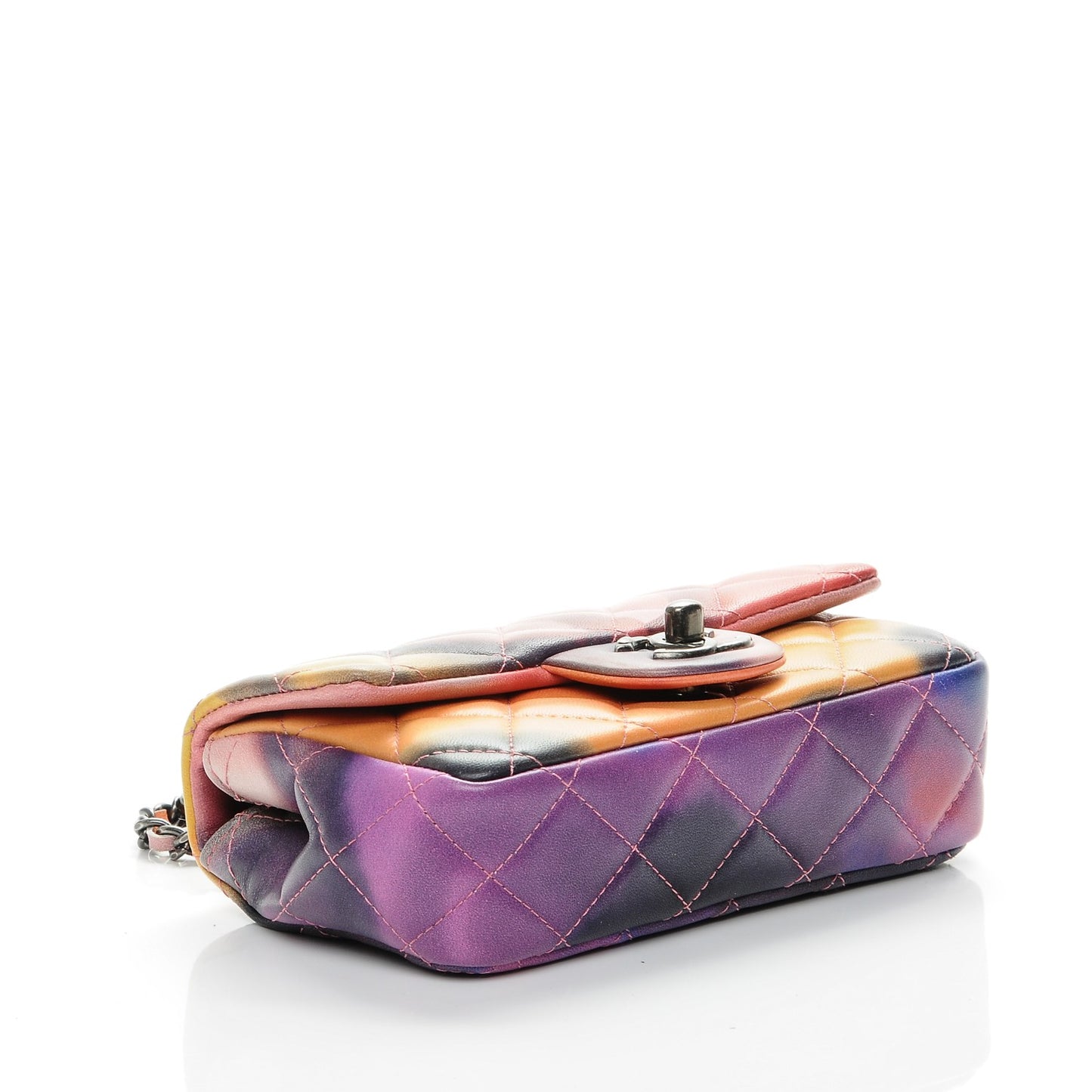 Lambskin Quilted Extra Mini Flower Power Flap Multicolor