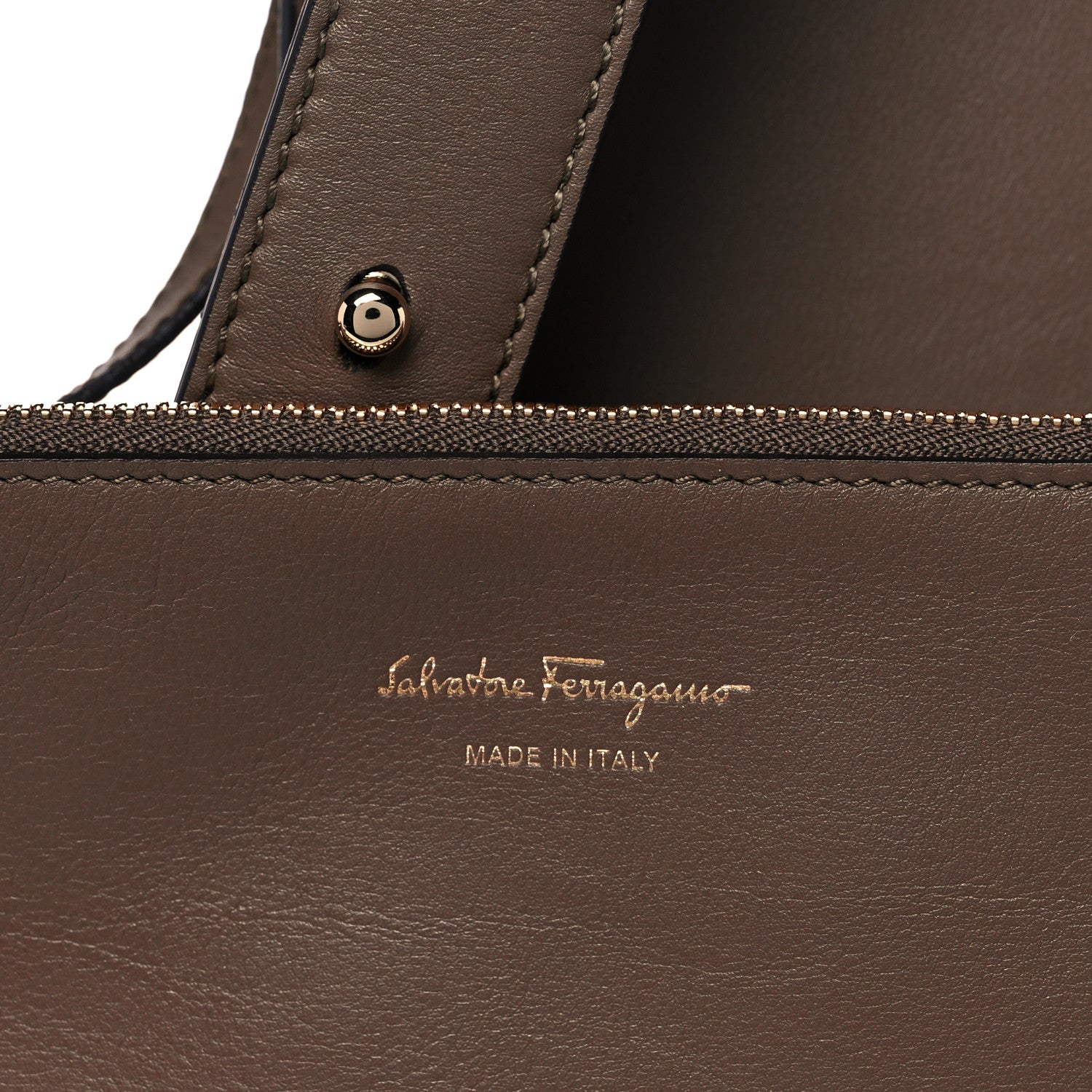 Salvatore Ferragamo Calfskin Vela Tote Shoulder Bag Brown 8 of 13