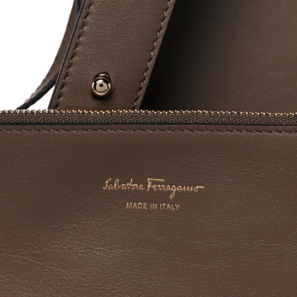 Salvatore Ferragamo Calfskin Vela Tote Shoulder Bag Brown 8 of 13