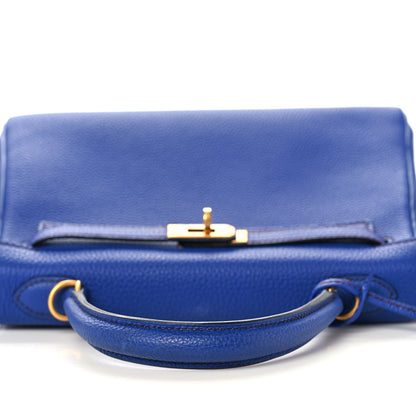 Hermes Togo Horseshoe Kelly Retourne 25 Bleu Electrique Bordeaux 14 of 38